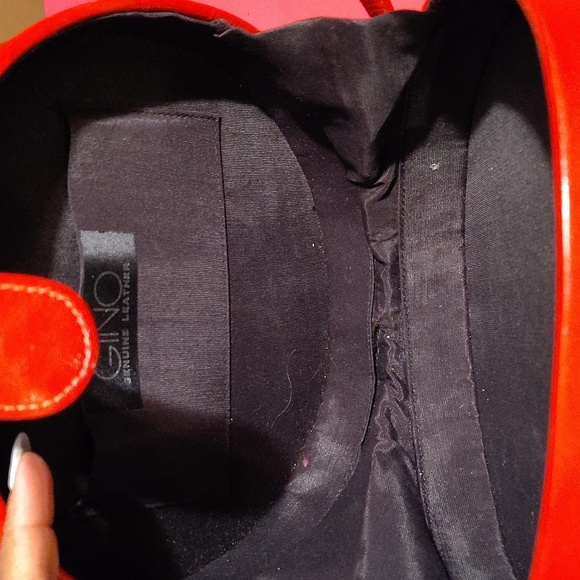 Vtg Gino Red Woven Round Leather Crossbody Bag - Picture 5 of 9